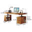 Bureau électrique à hauteur réglable en bois massif de 62,99 po de style nordique
