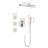 Luxury Shower System In Brushed Nickel With Head, Hand Shower, Bodysprays Arrangement Slide Bar, - Appearance-126353161