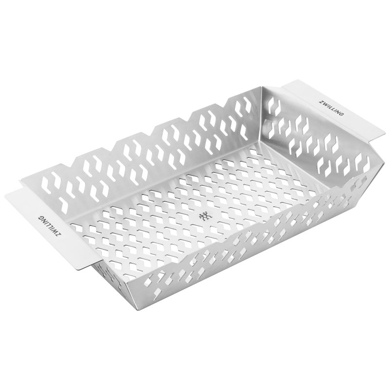 BBQ+ Dishwasher Safe Stainless Steel Grill Basket, 2.56'' H x 13.98'' W x 7.68"