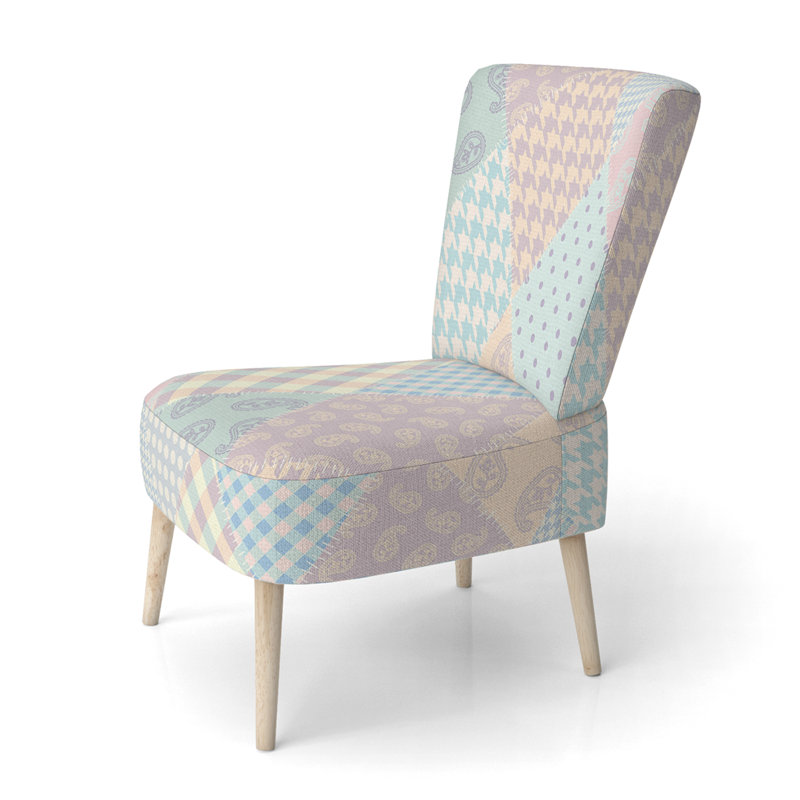 Chaise d'appoint rembourrée multicolore