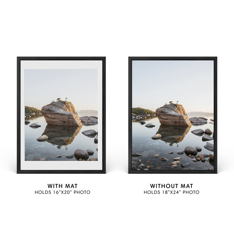 Solid Wood Picture Frame with Glass, Black, 18" W x 24" H
