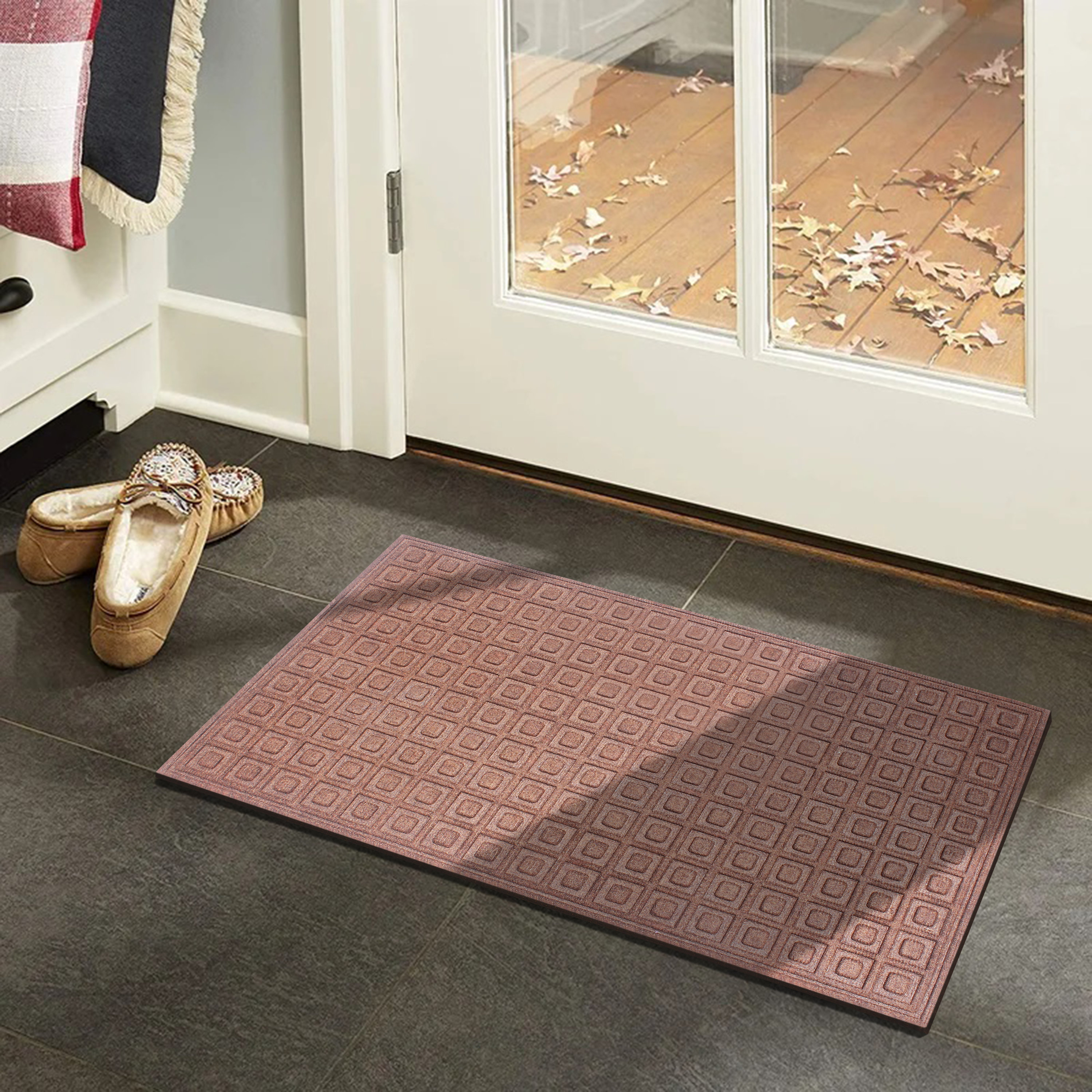 Ahron Non-Slip Geometric Outdoor Doormat  Indoor door mats, Indoor doors, Door  mat