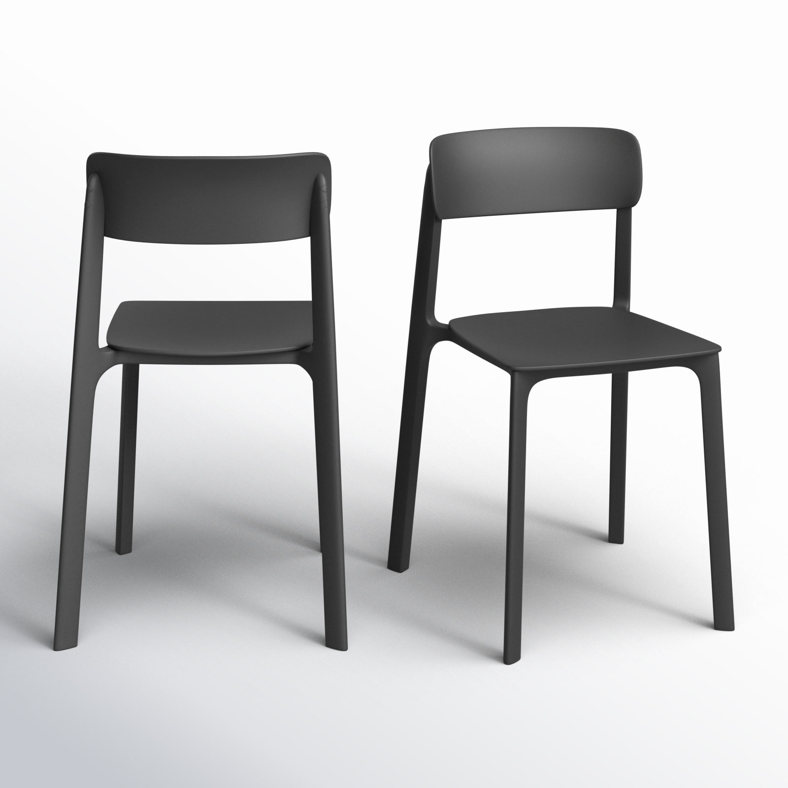 Vowa Stackable Patio Side Chair, Black