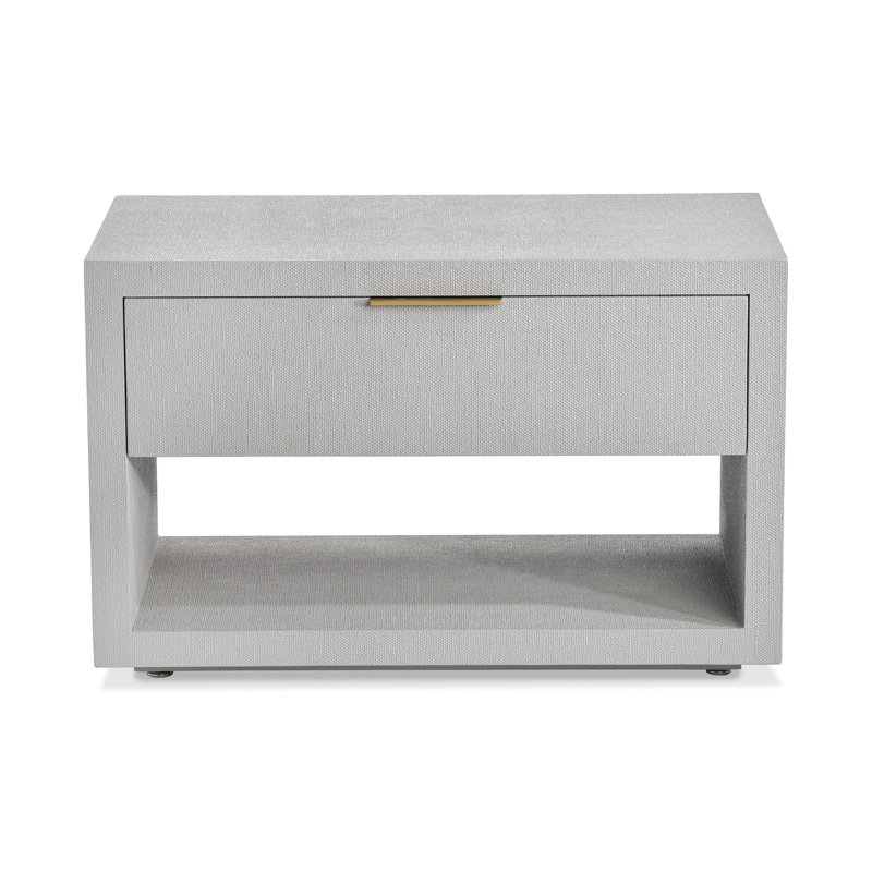 Montaigne 1 - Drawer Nightstand, Light Gray/Antique Brass