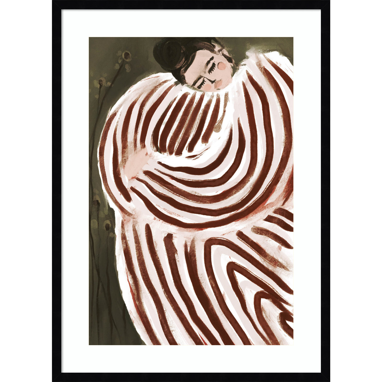 Galya "Sleeping Princess" Print, Black, 33" H x 24" W
