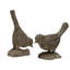 2 Piece Carved Finches Figurine Set