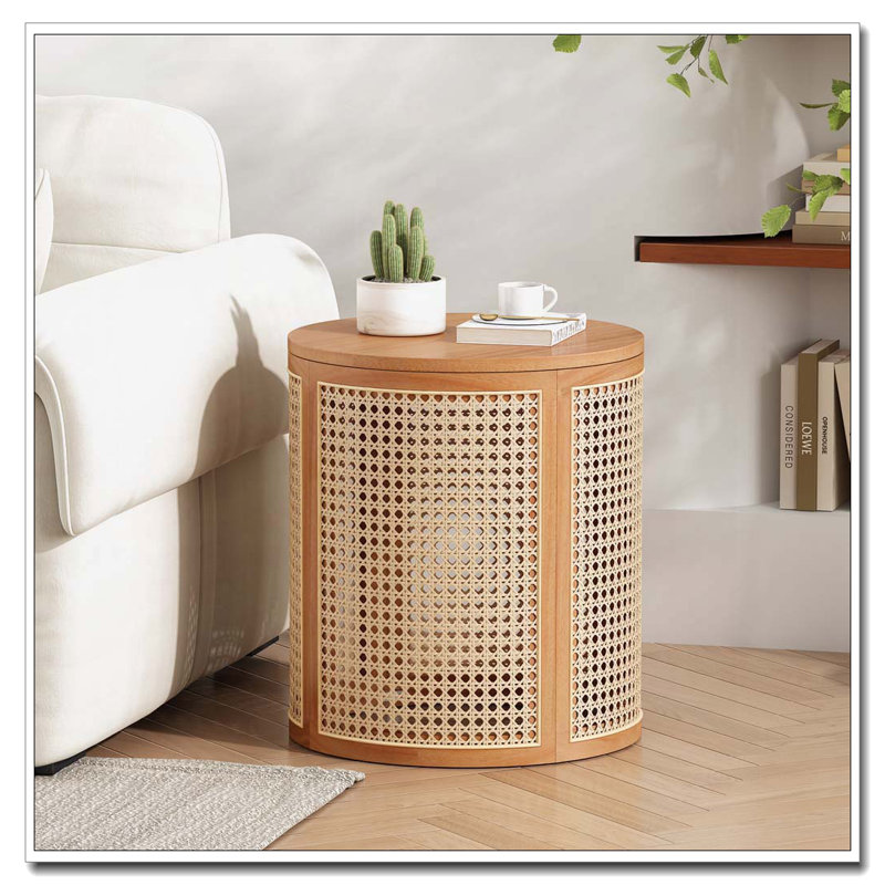 TABLE D'APPOINT EN CAOUTCHOUC SOLIDE, COULEUR NATURELLE