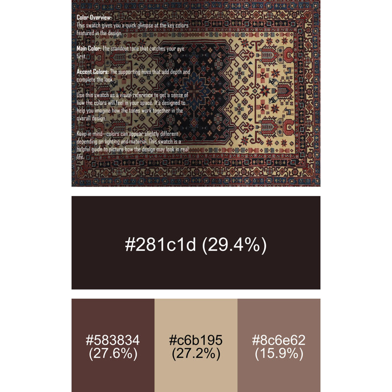Tapis beige/brun traditionnel Balen, Rectangle 5 pi x 7 pi