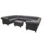 Canapé modulaire en forme de U en cuir de style rétro