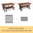 Kristofer 63'' Kitchen Dining Table Set, Rectangle Kitchen Table with Storage, Dining Table with 2 Benches-122056383