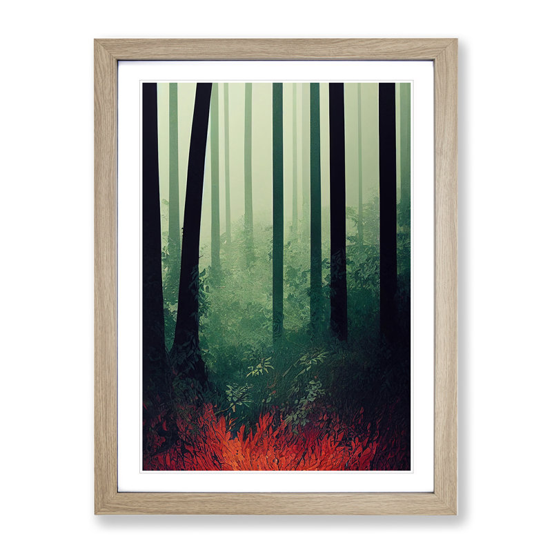 Mesmerizing Forest - Framed Print, 64cm H x 46cm W x 2cm D, Oak