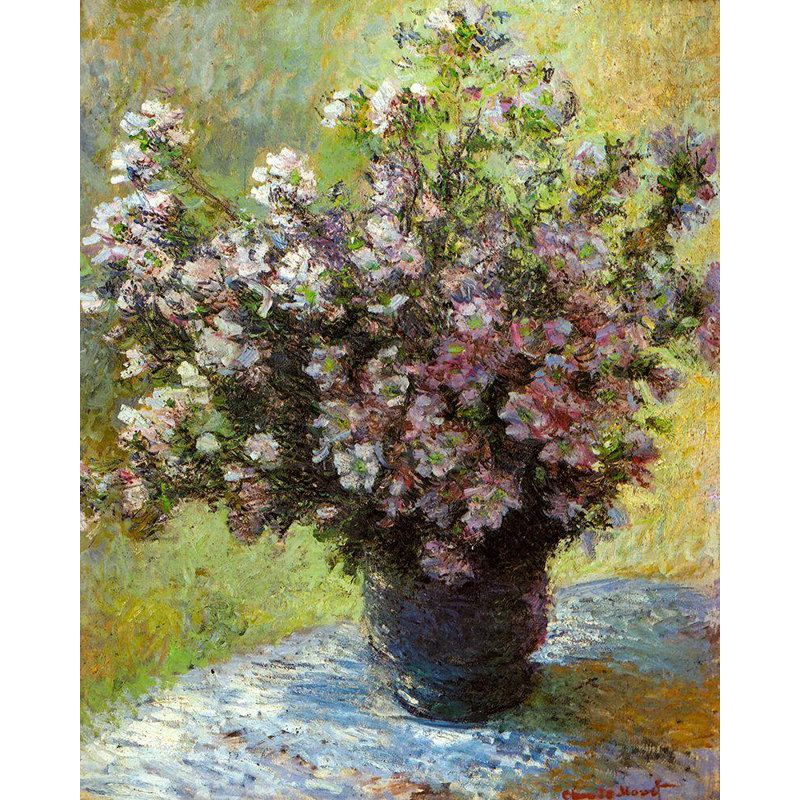 «Lark Manor ™», reproduction d'art sur toile tendue par Monet, Claude: Vase de fleurs, 1881, H 34 po x l 28 po