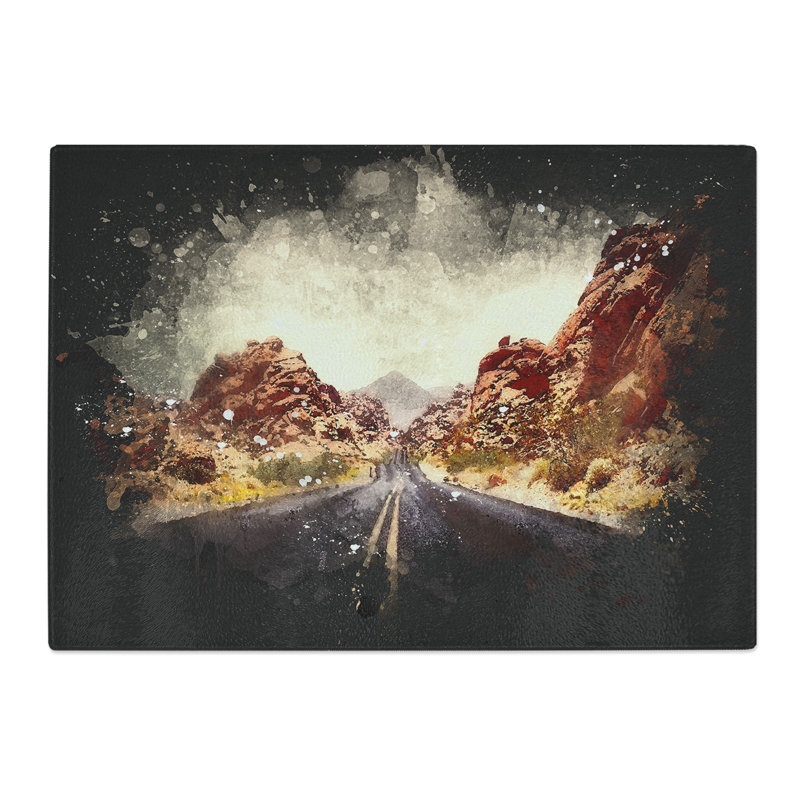 Tempered Glass Road Through the Grand Canyon Chopping Board, 20 cm x 28.5 cm