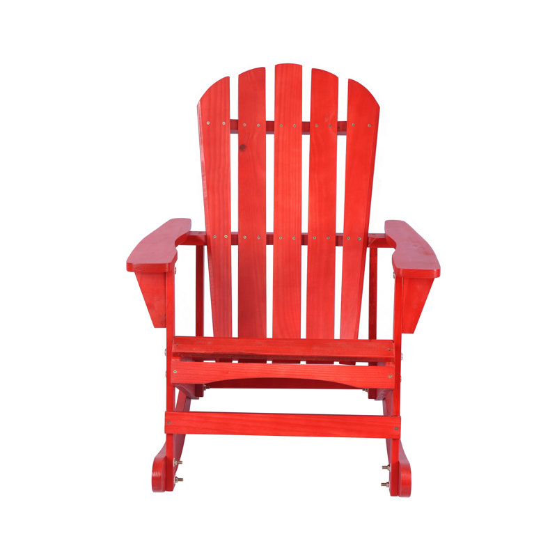 Chaise Adirondack en bois massif Almat, Rouge