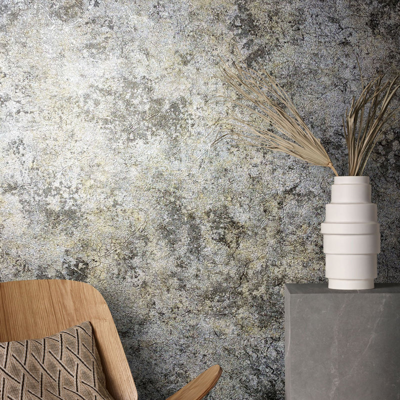Air Collection Clay Textured Wallpaper Roll, Gold