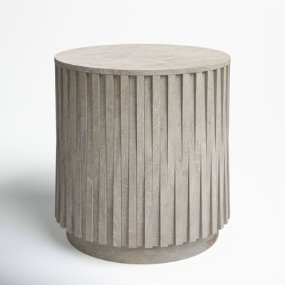 Sylvia Solid Wood Drum End Table