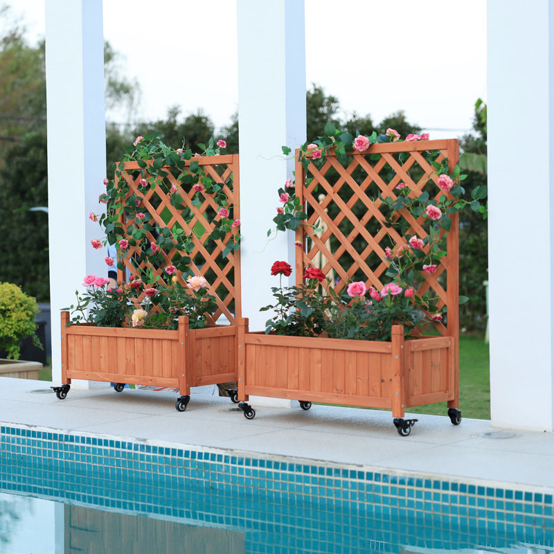 Wood Planter Box, Orange