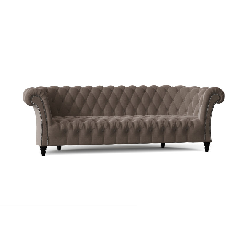 Canapé Chesterfield à accoudoirs roulés, Dauphin Marlow, Noir, Standard