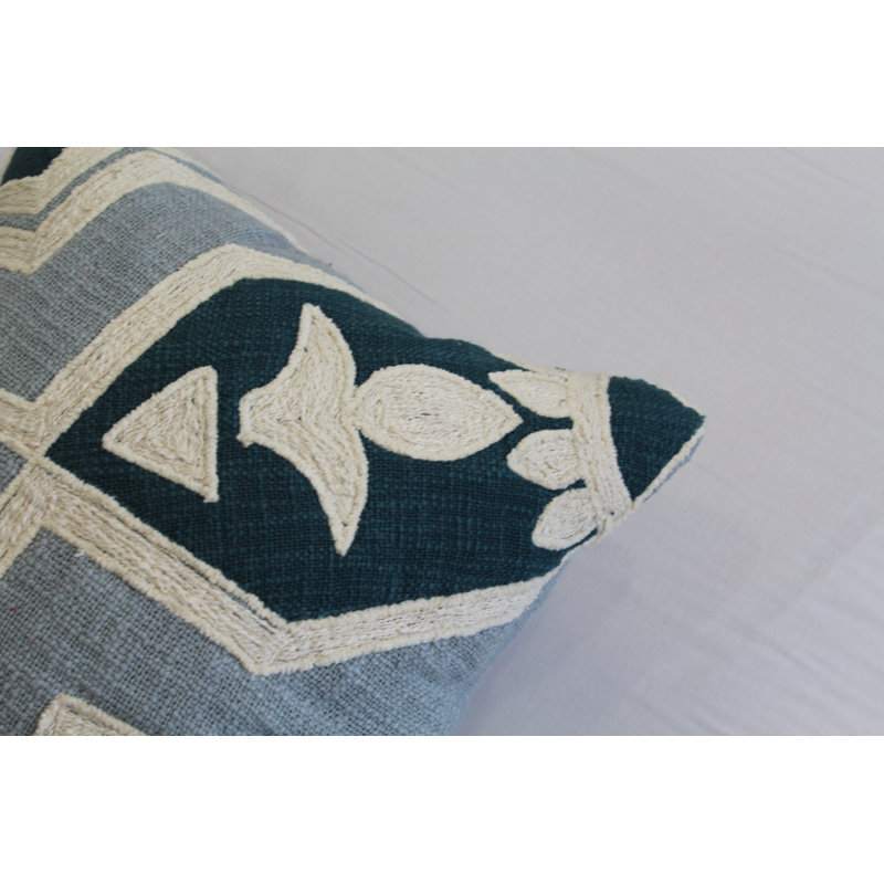 Housse de coussin en coton brodée à la main en coton