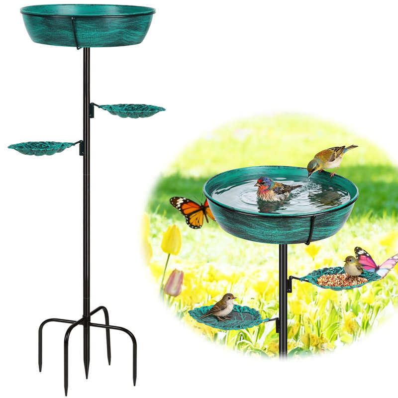 Bain d'oiseaux en métal pour l'extérieur, Vert