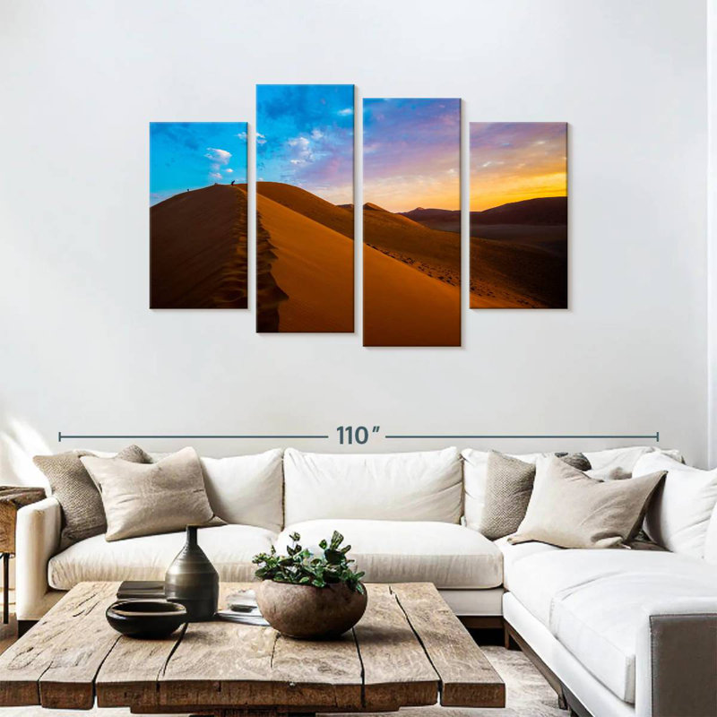Alvord, coucher de soleil au-dessus du désert du Namib, H 48 po x l 75 po