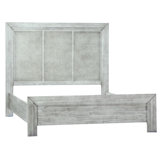 Geneva Light Grey Reclaimed Acacia And Rattan Panel Bed, Queen