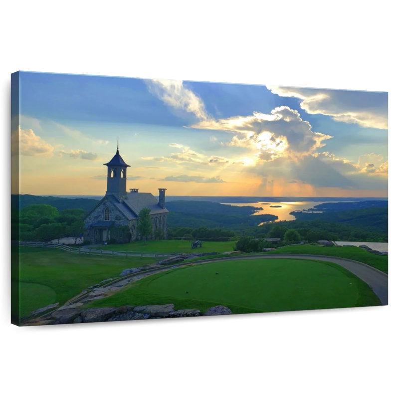 Chapelle Adella Ozarks au coucher du soleil, H 26 po x l 39 po
