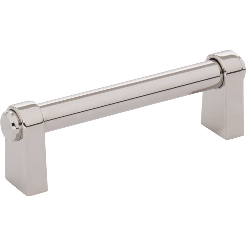 Lawrence Bar Pull, Polished Nickel, 3 3/4" Center To Center