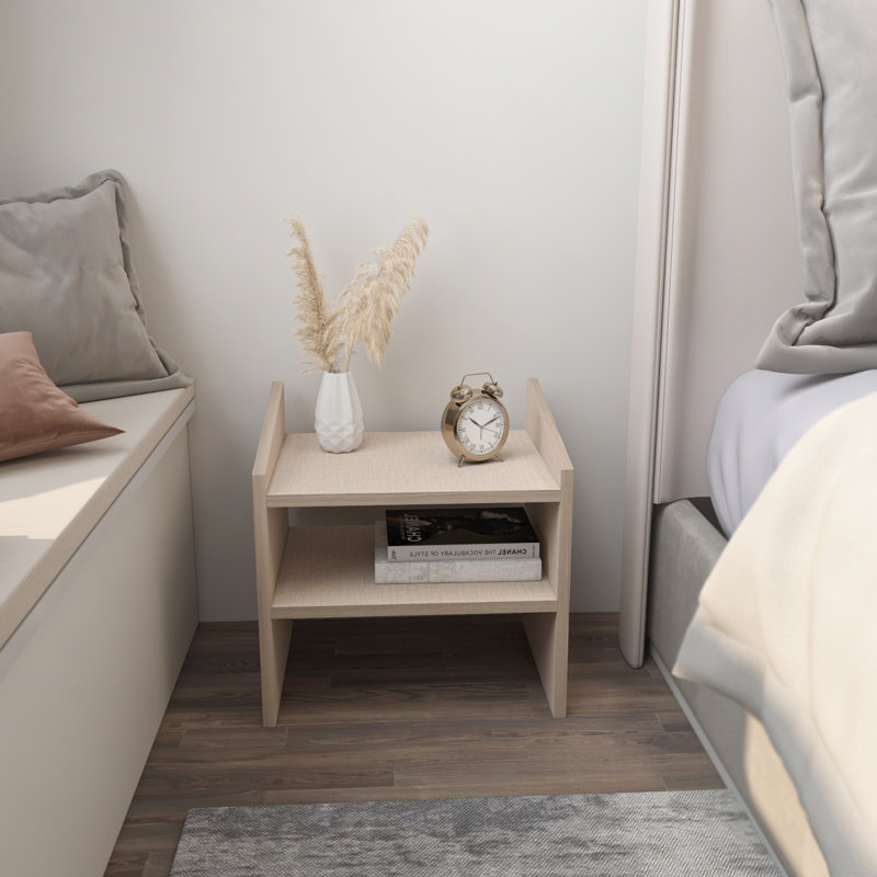 Riccardi 45cm W Bedside Table, Beige