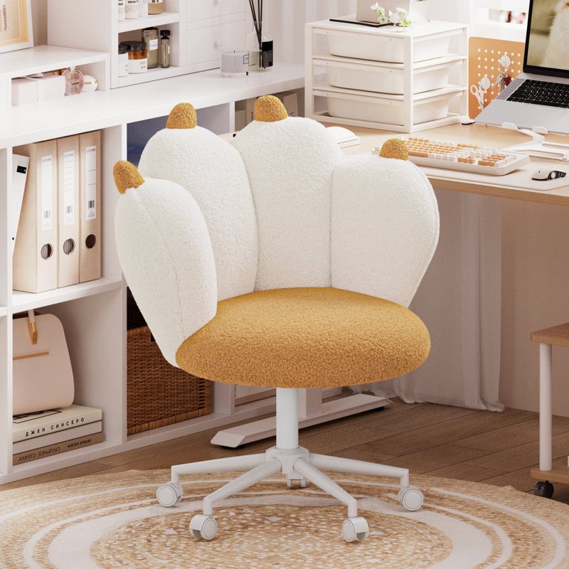Office Chair, White/Yellow
