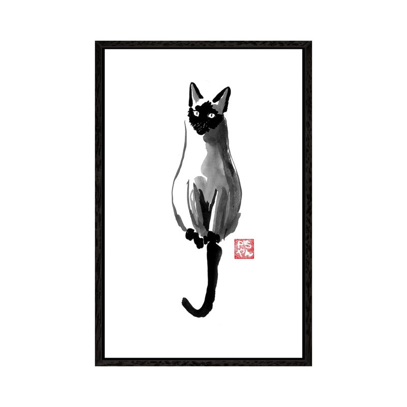 Siamese by Péchane - Print on Canvas, Black Framed, 152.5 cm H x 101.5 cm W