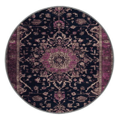 Machine Washable Overdyed Brown Area Rug
