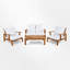 Ensemble de conversation en bois 4 pièces avec coussins - Causeuse d'extérieur, 2 fauteuils et table basse à lattes-1794271000-1794271006