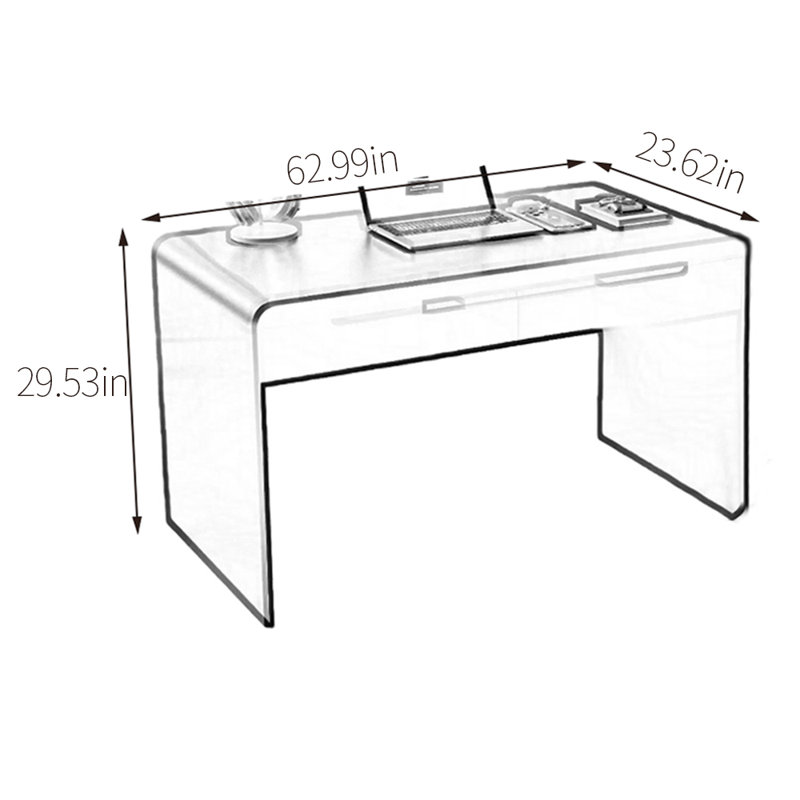 Bureau d'ordinateur Goodlow, H 29,53 po x l 62,99 po x P 23,62 po, Noir