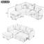 Canapé-lit modulaire en L escamotable, beige, avec lit de rangement moderne avec 2 ports et prises de courant pour un espace