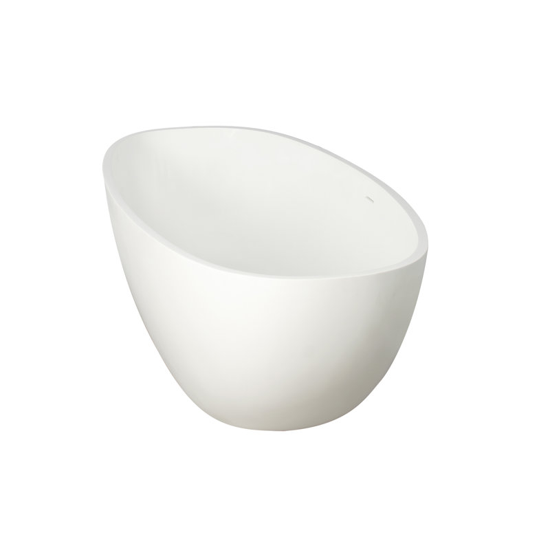 65.16'' x 29.72'' Freestanding Soaking Solid Surface Bathtub