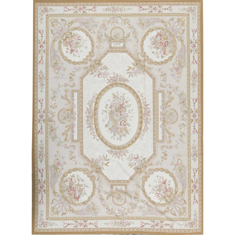 Aubusson Hand Knotted Wool Oriental Area Rug