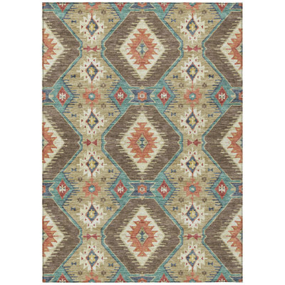 Machine Washable Indoor/Outdoor Husby ACN2210 Moroccan Rug