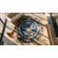 Chinese Round Blue Knotted Wool 1900s - Peking Antique Small Scatter Size Rug