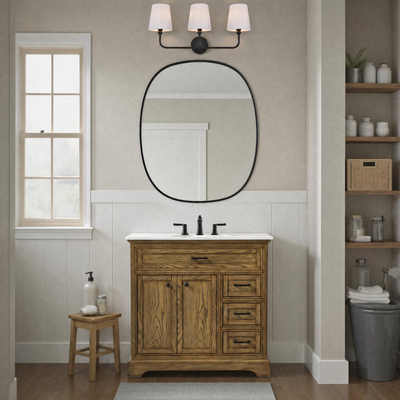 Ensemble de meuble-lavabo simple 36 po Hermes, Bois flottant