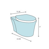 Commercial 1.28 GPF Elongated Wall-Mount Toilet with Glazed Surface (Seat Not Included)