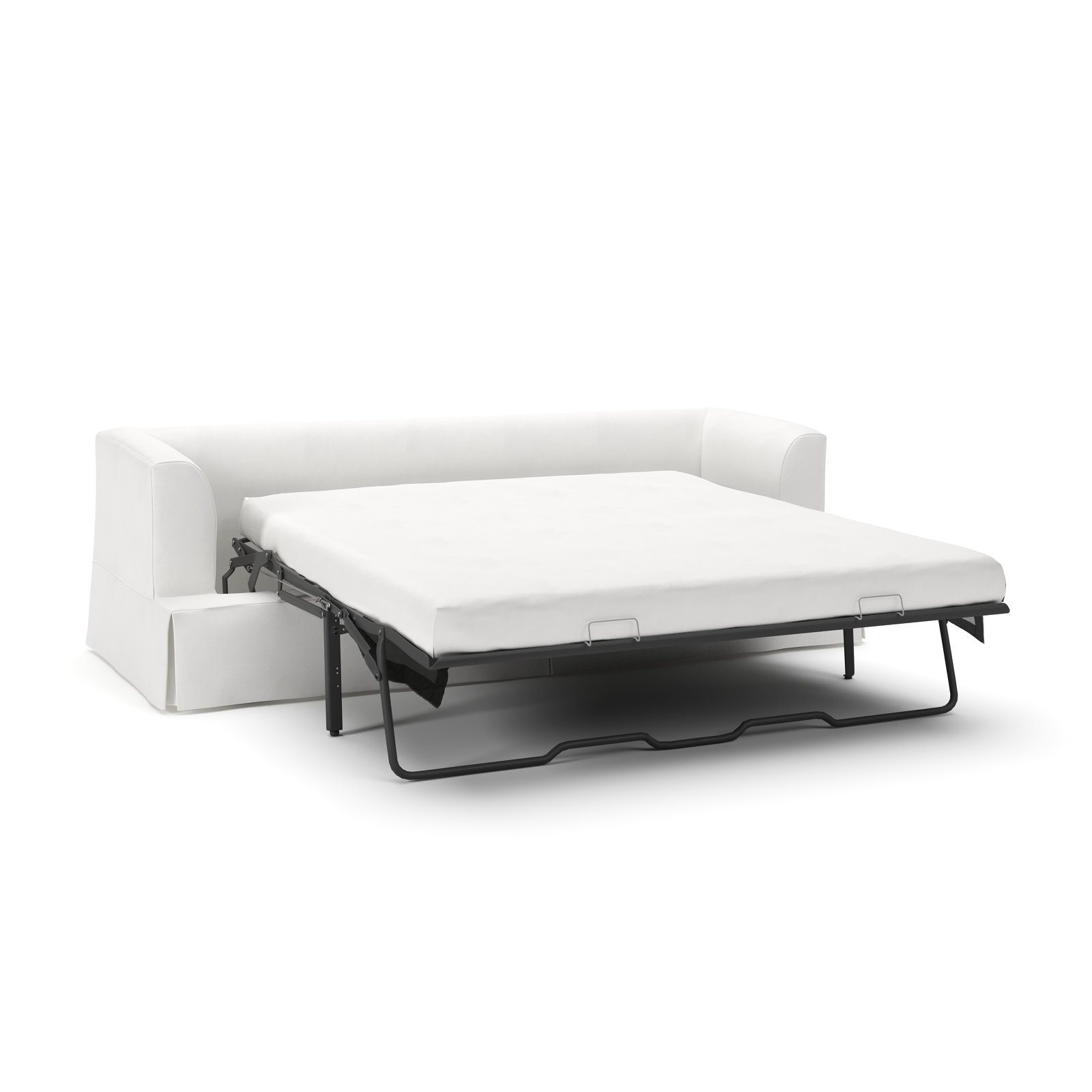 Lucia 92.5'' Upholstered Sleeper Sofa, Classic Bleach White Twill