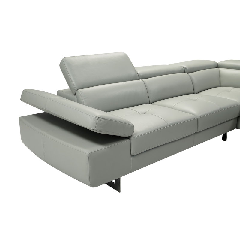Keyesport Upholstered L-Shaped Sectional, Right Hand Facing, Light Gray