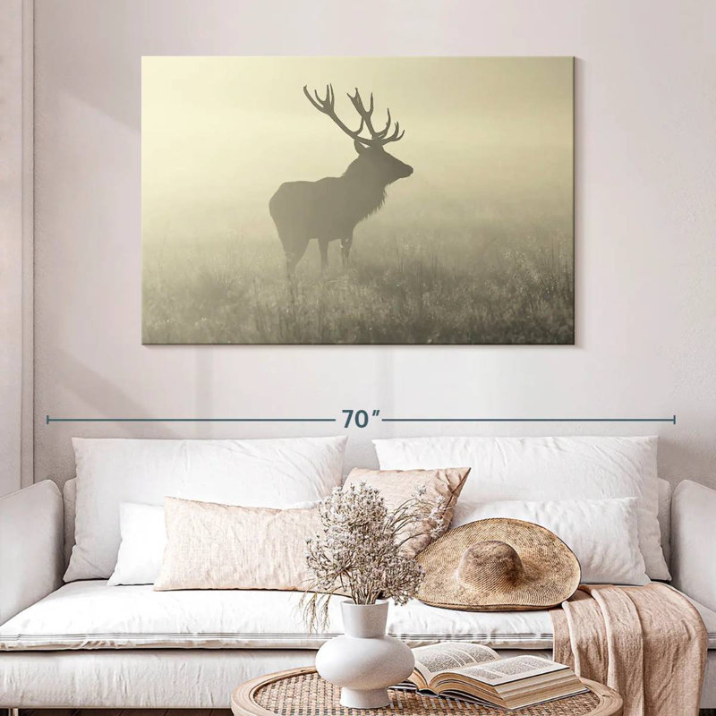 Cerf Crowle Mist, H 32 po x l 48 po