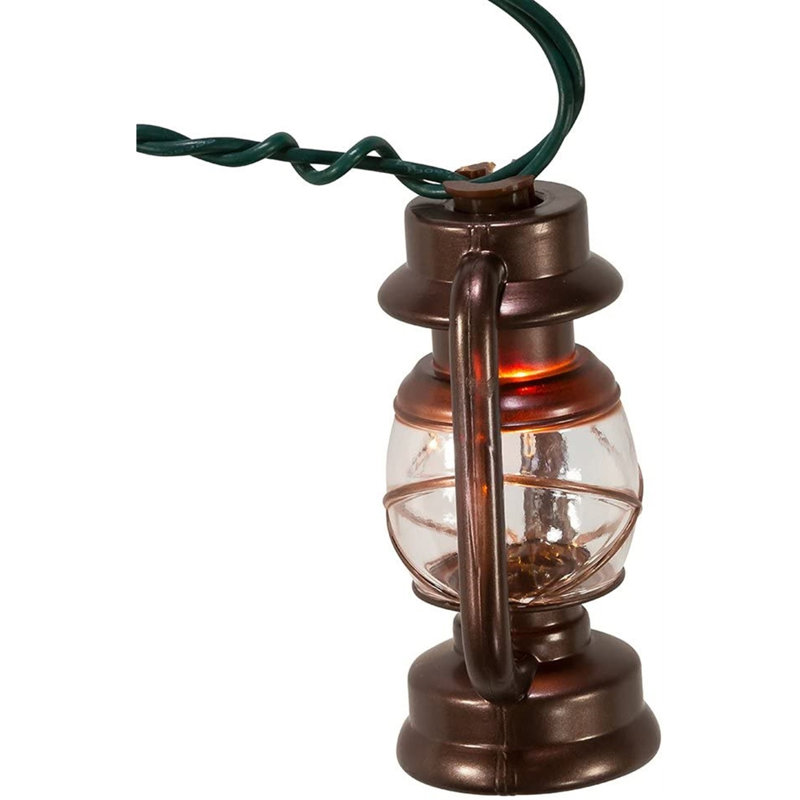 Kurt Adler 10-Light Antique Brass Outdoor Lantern String Lights