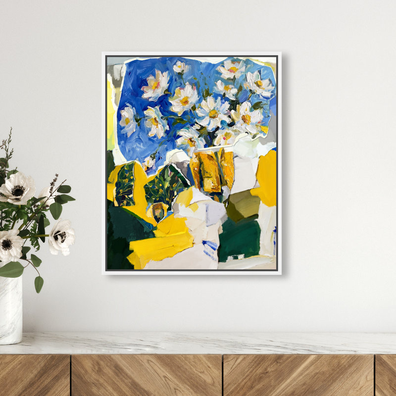 Sunshine And Flowers Print by Oliver Gal, 17"H x 21"W, White Floater Frame
