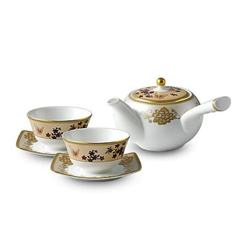 Ensemble de tasse à thé et soucoupe en porcelaine tendre 6 pièces zilla