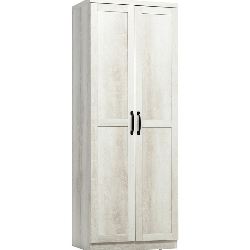 5 Shelving Kitchen Pantry, 63" Freestanding With 2 Adjustable Shelves, White Cabinet For Dining Antique Pantry Doors And Shelving, Storage Room