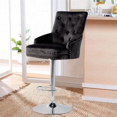 Darcey-Rose Swivel Adjustable Height Bar Stool -  Rosdorf Park, FB2704D92AF24863853C0A2202ABC649