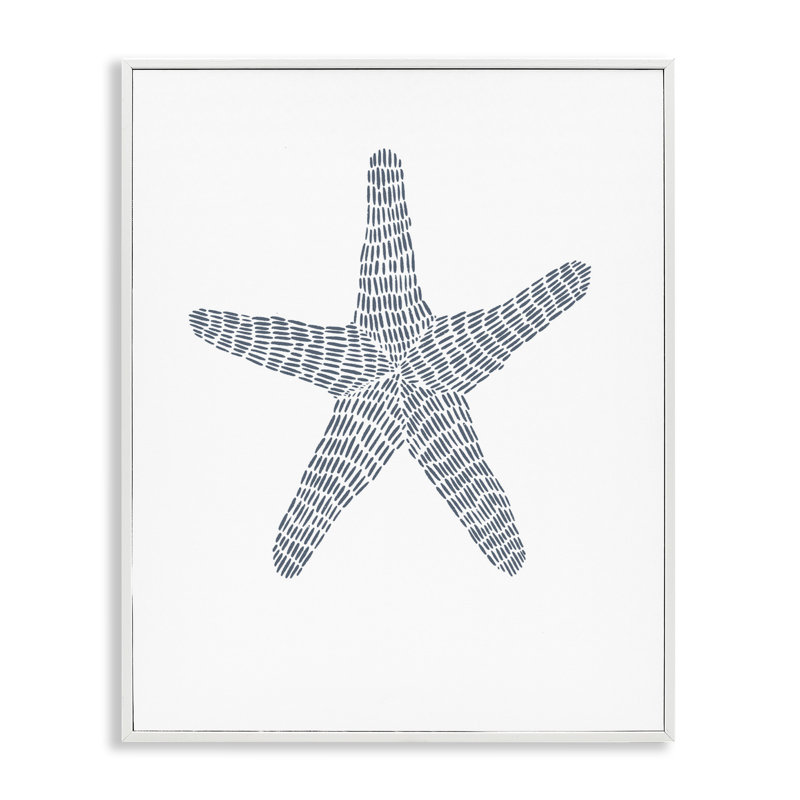 Étoile de mer minimale sur estampe numérique par Jetty Home, LLC, Giclée encadrée blanc bord de mer, H 20 po x l 16 po